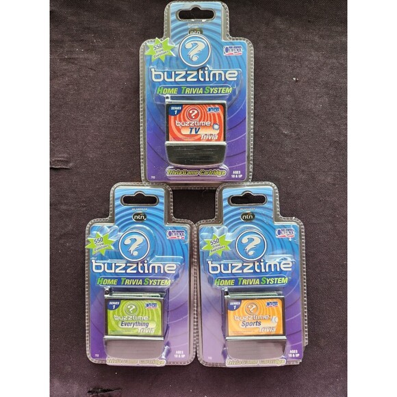 New Sealed Buzztime Home Trivia Cartridges Bundle Of 3 Sports, TV, Entertainment - Picture 1 of 5